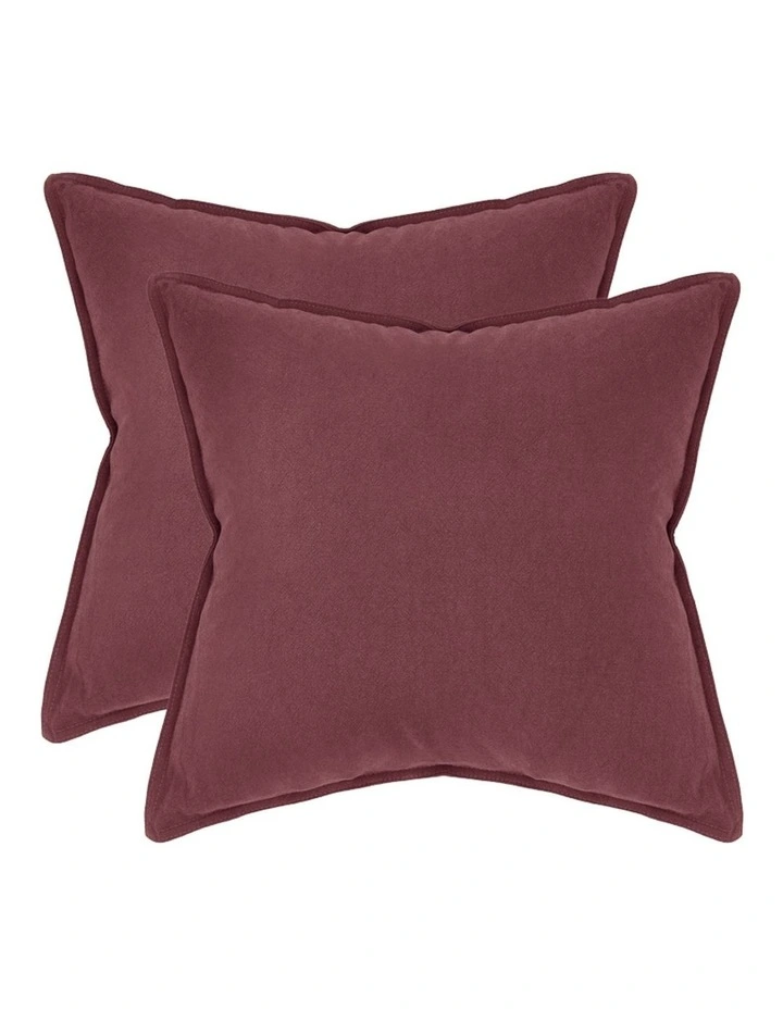 GIOIA CASA Linen-Cotton European Pillowcases in Burgundy 2 Pack image 1