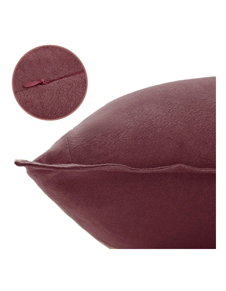 GIOIA CASA Linen-Cotton European Pillowcases in Burgundy 2 Pack image 2
