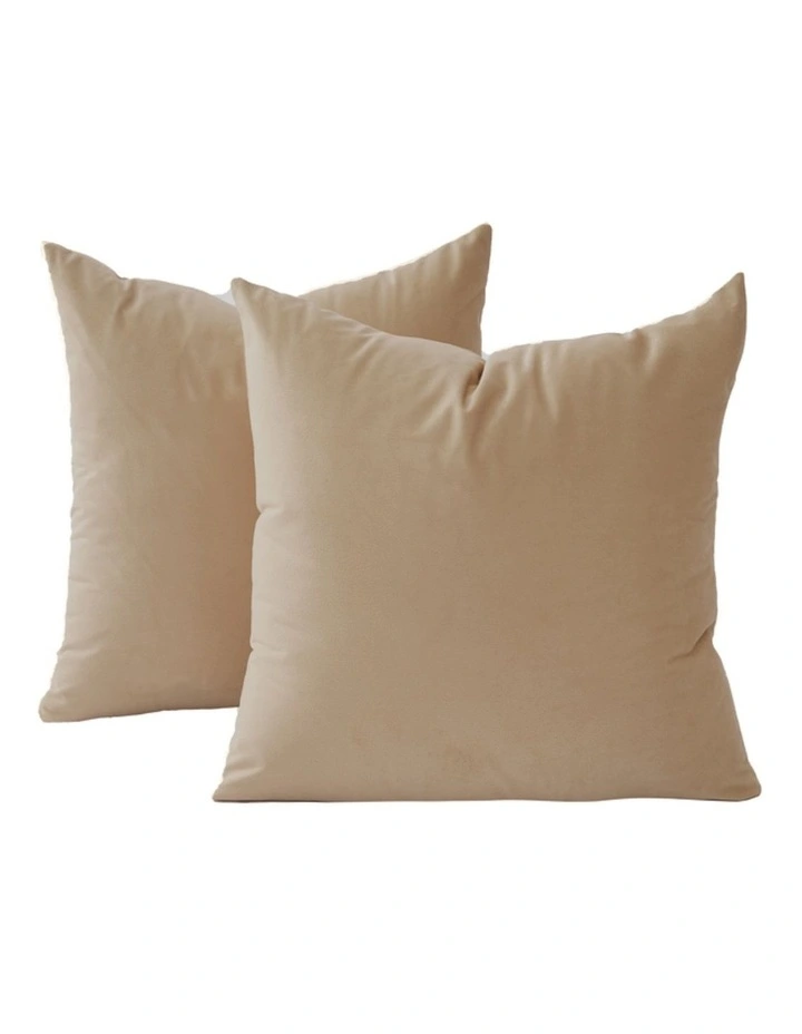 GIOIA CASA Velvet European Pillowcases in Beige 2 Pack image 1