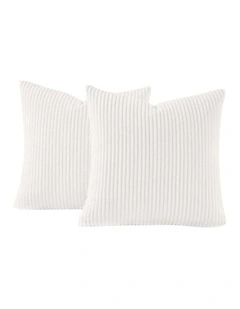 GIOIA CASA Corduroy Velvet European Pillowcases in White 2 Pack