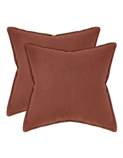 GIOIA CASA Linen-Cotton European Pillowcases in Brick 2 Pack