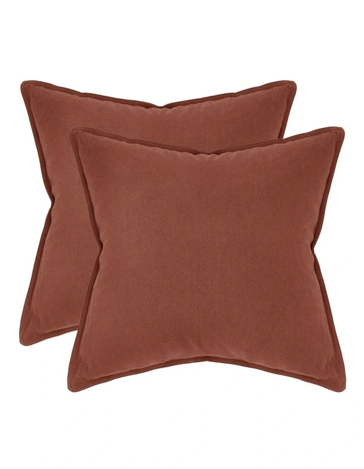 GIOIA CASA Linen-Cotton European Pillowcases in Brick 2 Pack image 1