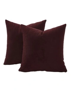 GIOIA CASA Velvet European Pillowcases in Burgundy 2 Pack