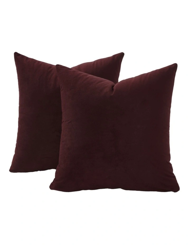 GIOIA CASA Velvet European Pillowcases in Burgundy 2 Pack image 1