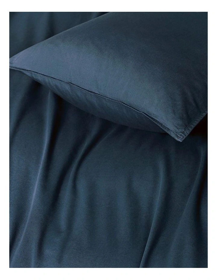 GIOIA CASA Vintage Washed Cotton Standard Pillowcases in Dark Indigo 2 Pack image 4