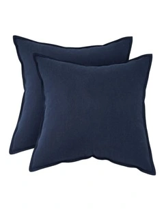 GIOIA CASA Linen-Cotton European Pillowcases in Navy Blue 2 Pack