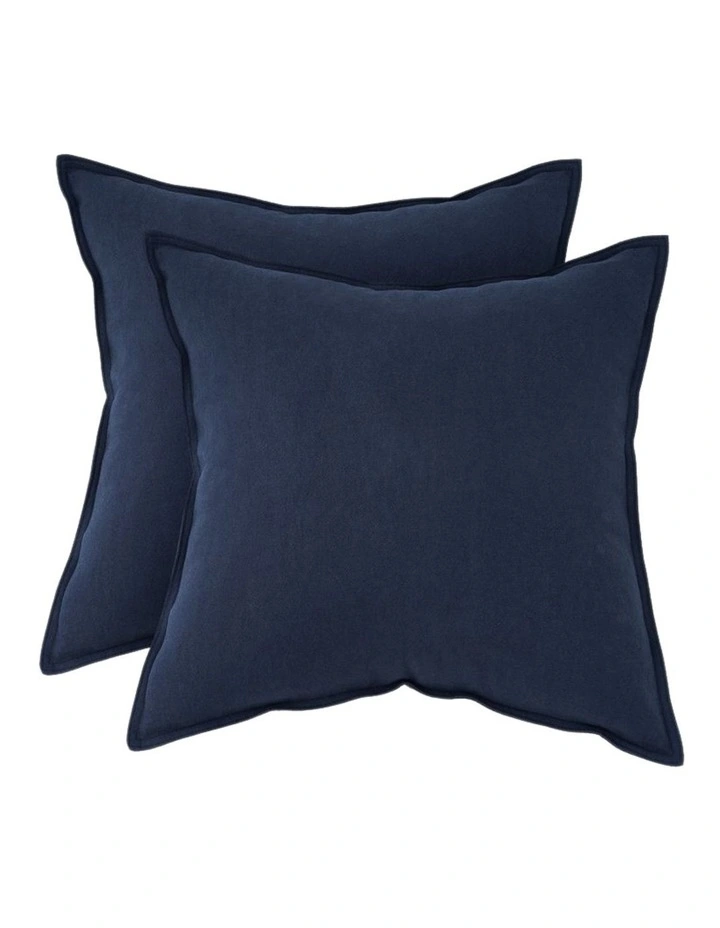 GIOIA CASA Linen-Cotton European Pillowcases in Navy Blue 2 Pack image 1