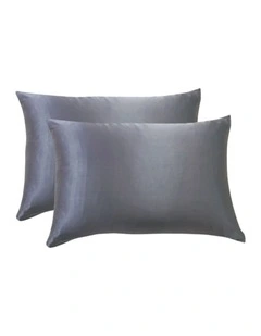 GIOIA CASA Mulberry Silk Pillowcases in Charcoal 2 Pack