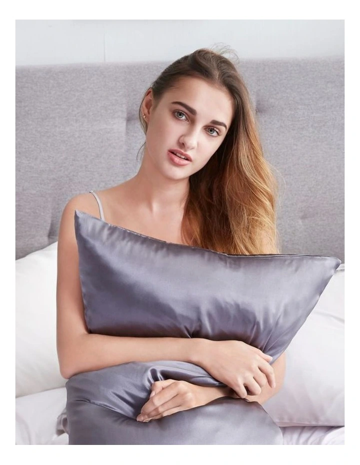 GIOIA CASA Mulberry Silk Pillowcases in Charcoal 2 Pack image 6