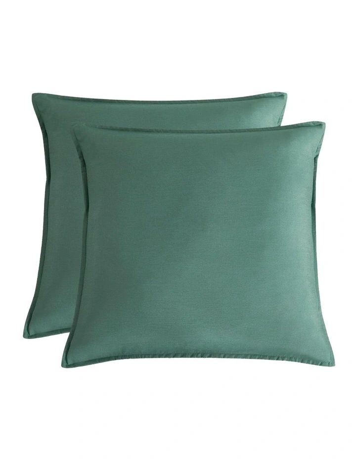 GIOIA CASA Bamboo Microfibre European Pillowcases in Green 2 Pack image 1