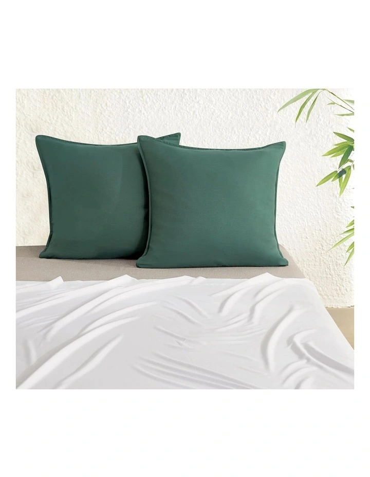 GIOIA CASA Bamboo Microfibre European Pillowcases in Green 2 Pack image 2