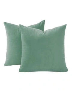 GIOIA CASA Velvet European Pillowcases in Sage 2 Pack