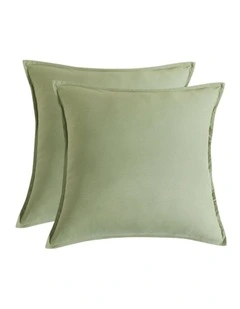 CleverPolly Vintage Washed Microfibre European Pillowcases in Eucalypt 2 Pack