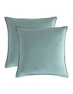 CleverPolly Vintage Washed Microfibre European Pillowcases in Seafoam 2 Pack
