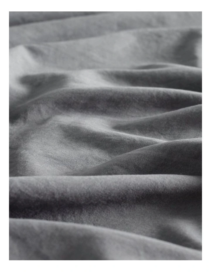 CleverPolly Vintage Washed Microfibre King Pillowcases in Grey 2 Pack image 3
