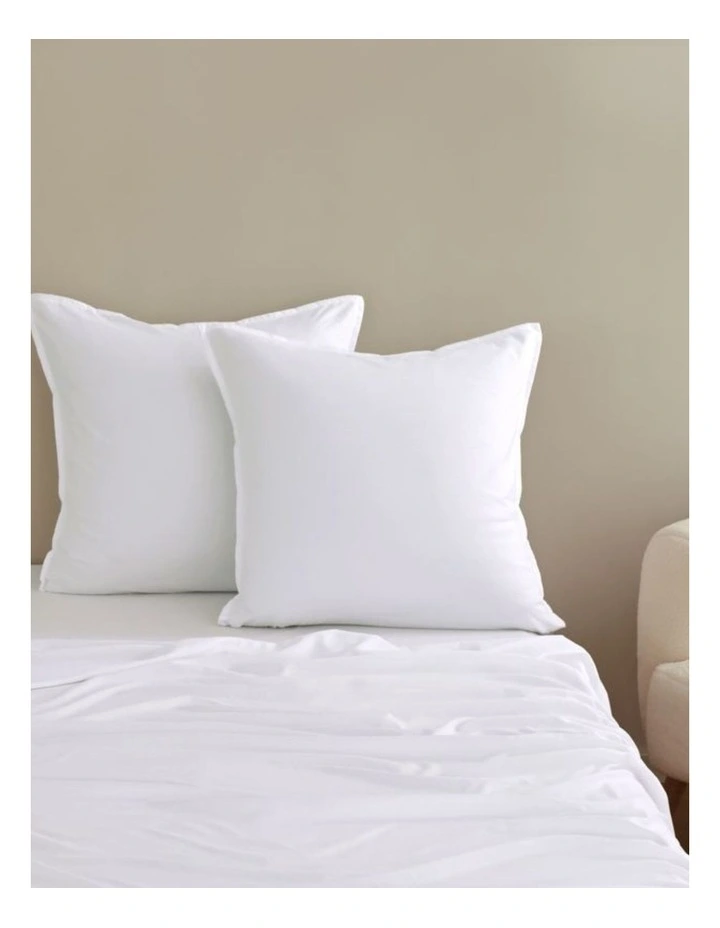 CleverPolly Vintage Washed Microfibre European Pillowcases in White 2 Pack image 2