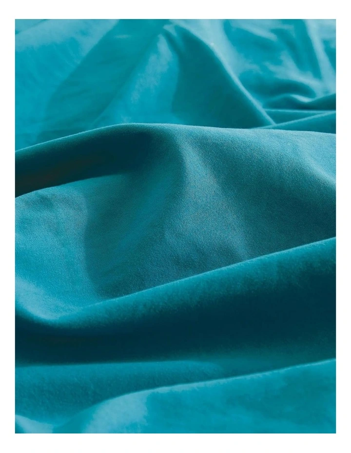 CleverPolly Vintage Washed Microfibre Standard Pillowcases in Teal 2 Pack image 4