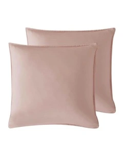 CleverPolly Vintage Washed Microfibre European Pillowcases in Pink 2 Pack