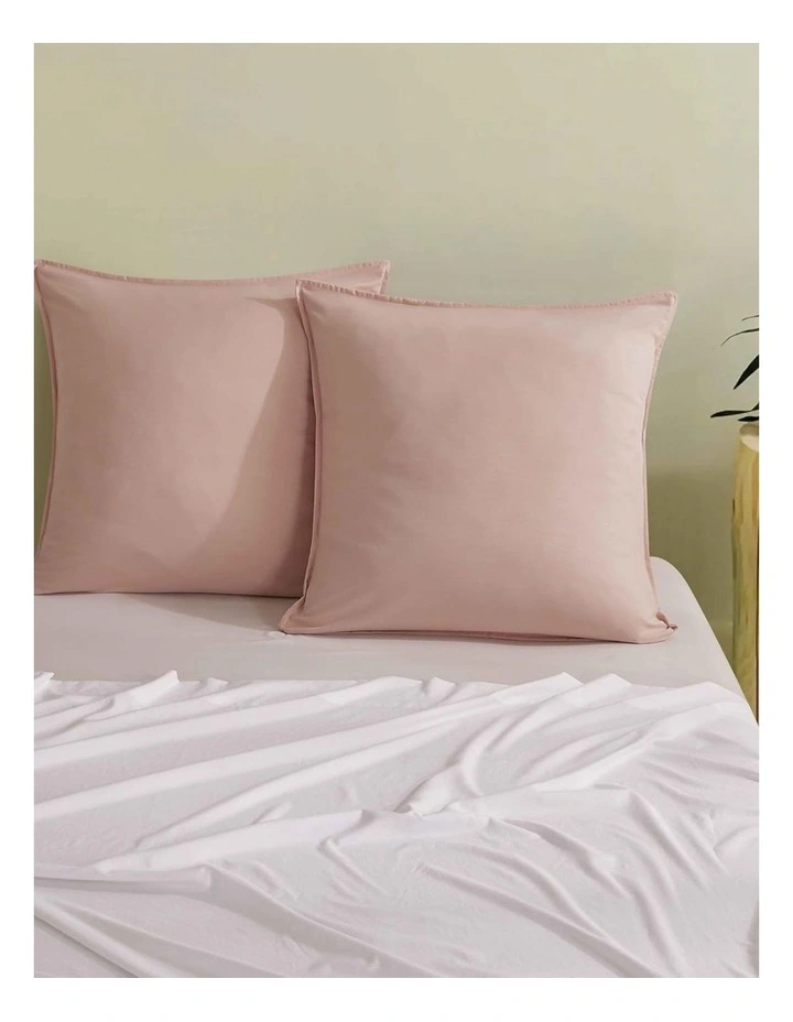 CleverPolly Vintage Washed Microfibre European Pillowcases in Pink 2 Pack image 2