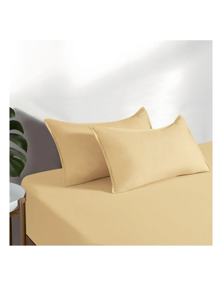 CleverPolly Vintage Washed Microfibre Standard Pillowcases in Butter 2 Pack image 2