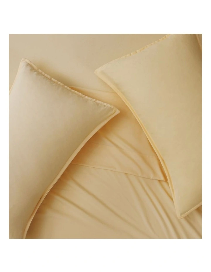 CleverPolly Vintage Washed Microfibre Standard Pillowcases in Butter 2 Pack image 3