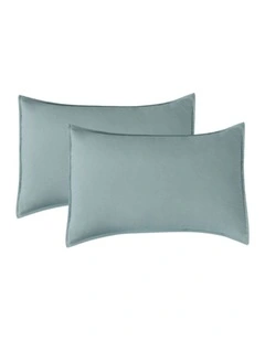 CleverPolly Vintage Washed Microfibre King Pillowcases in Seafoam 2 Pack