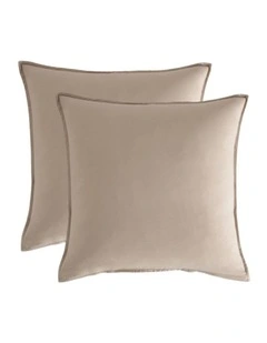 CleverPolly Vintage Washed Microfibre European Pillowcases in Linen 2 Pack