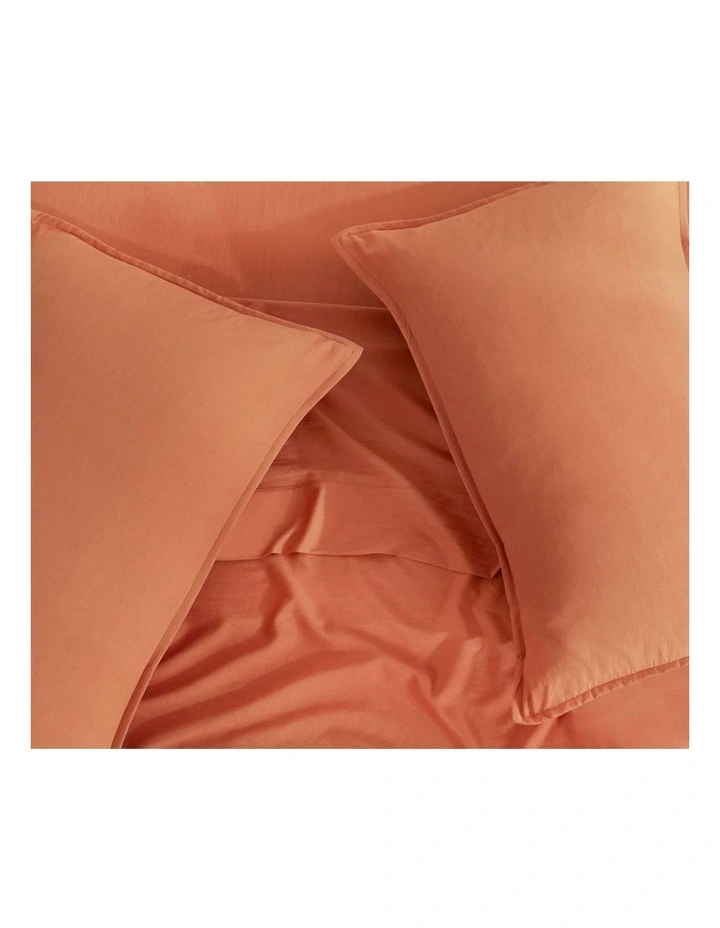 CleverPolly Vintage Washed Microfibre Standard Pillowcases in Terracotta 2 Pack image 3