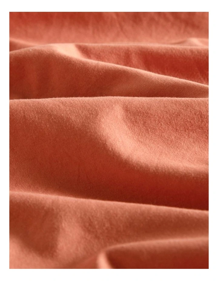 CleverPolly Vintage Washed Microfibre Standard Pillowcases in Terracotta 2 Pack image 4