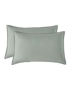CleverPolly Vintage Washed Microfibre Standard Pillowcases in Sage Green 2 Pack