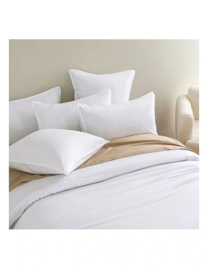 CleverPolly Vintage Washed Microfibre Standard Pillowcases in White 2 Pack image 2
