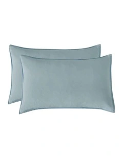 CleverPolly Vintage Washed Microfibre Standard Pillowcases in Blue 2 Pack