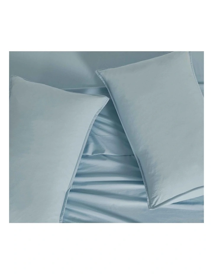 CleverPolly Vintage Washed Microfibre Standard Pillowcases in Blue 2 Pack image 3