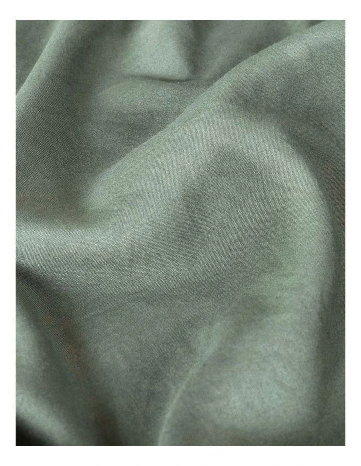 CleverPolly Vintage Washed Microfibre European Pillowcases in Khaki Green 2 Pack image 4