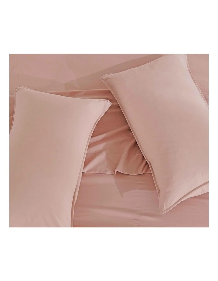 CleverPolly Vintage Washed Microfibre Standard Pillowcases in Pink 2 Pack image 3