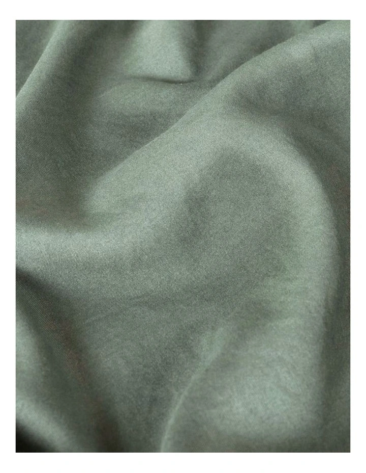 CleverPolly Vintage Washed Microfibre Standard Pillowcases in Khaki Green 2 Pack image 4