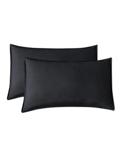 CleverPolly Vintage Washed Microfibre King Pillowcases in Black 2 Pack
