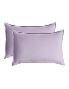 CleverPolly Vintage Washed Microfibre Standard Pillowcases in Lilac 2 Pack