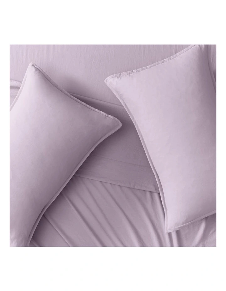 CleverPolly Vintage Washed Microfibre Standard Pillowcases in Lilac 2 Pack image 3