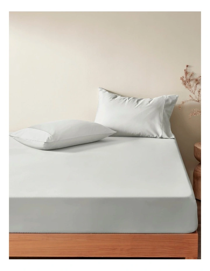 Serene 400TC Bamboo Cotton Sateen Fitted Sheet Set in Dove Grey image 1