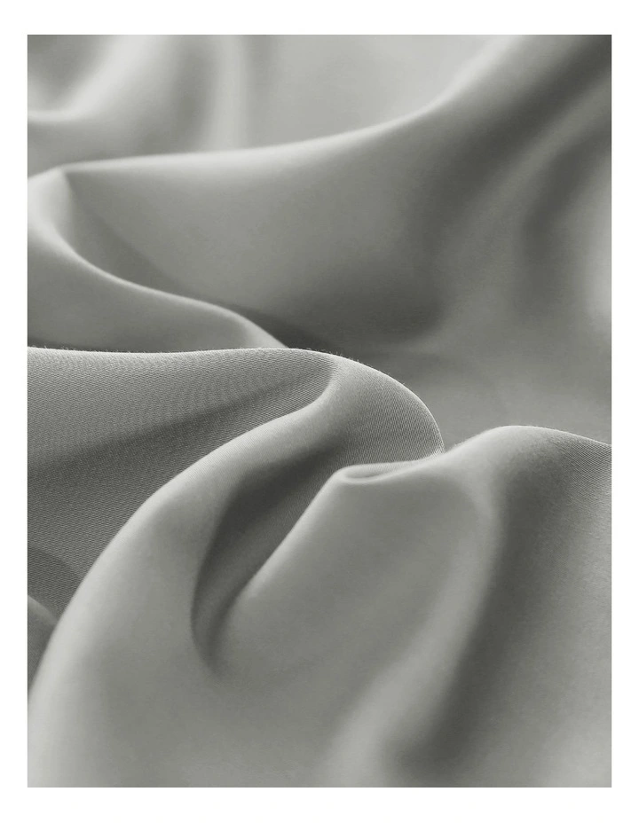 Serene 400TC Bamboo Cotton Sateen Fitted Sheet Set in Dove Grey image 2