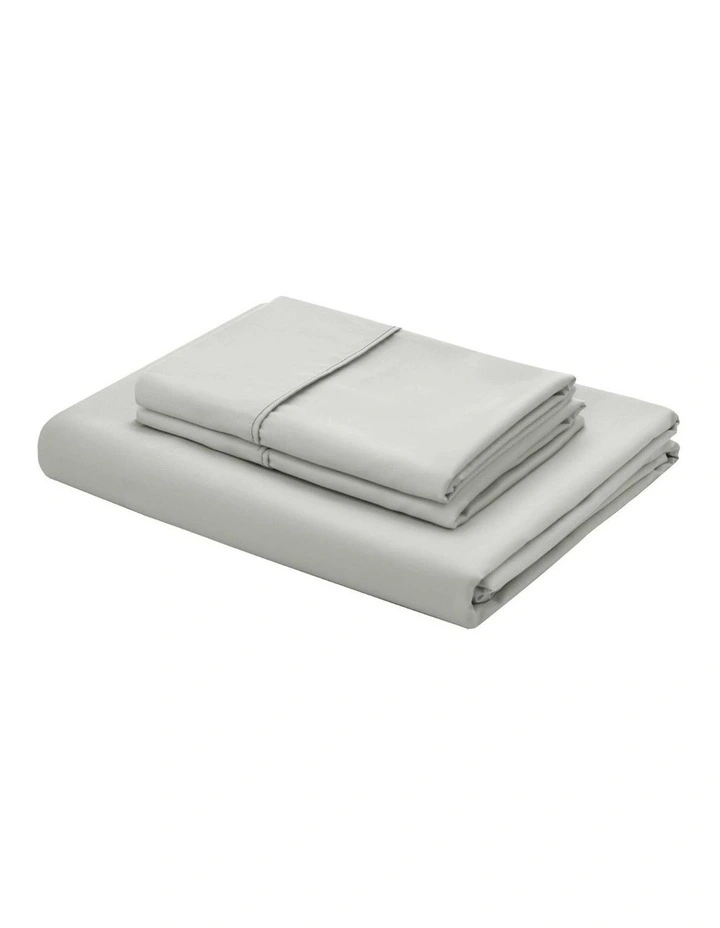 Serene 400TC Bamboo Cotton Sateen Fitted Sheet Set in Dove Grey image 4