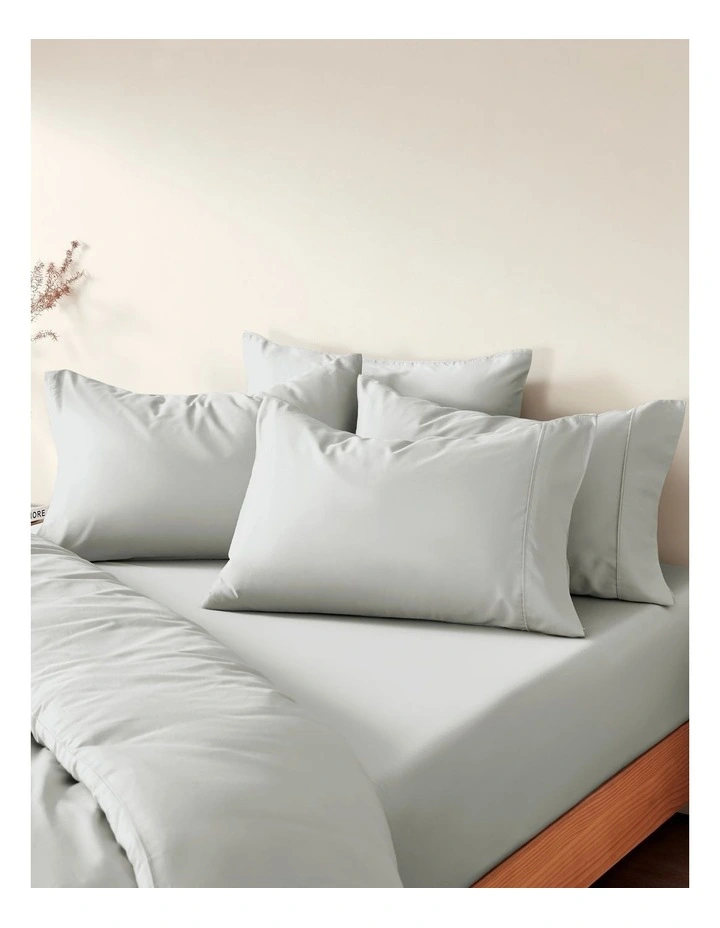 Serene 400TC Bamboo Cotton Sateen Fitted Sheet Set in Dove Grey image 5