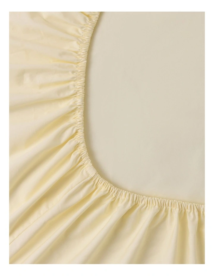 Dreamaker 300TC Cotton Percale Combo Fitted Sheet Set in Butter Yellow image 4