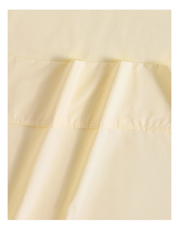 Dreamaker 300TC Cotton Percale Flat Sheet in Butter Yellow image 2