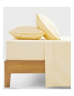Dreamaker 300TC Cotton Percale Sheet Set in Butter Yellow