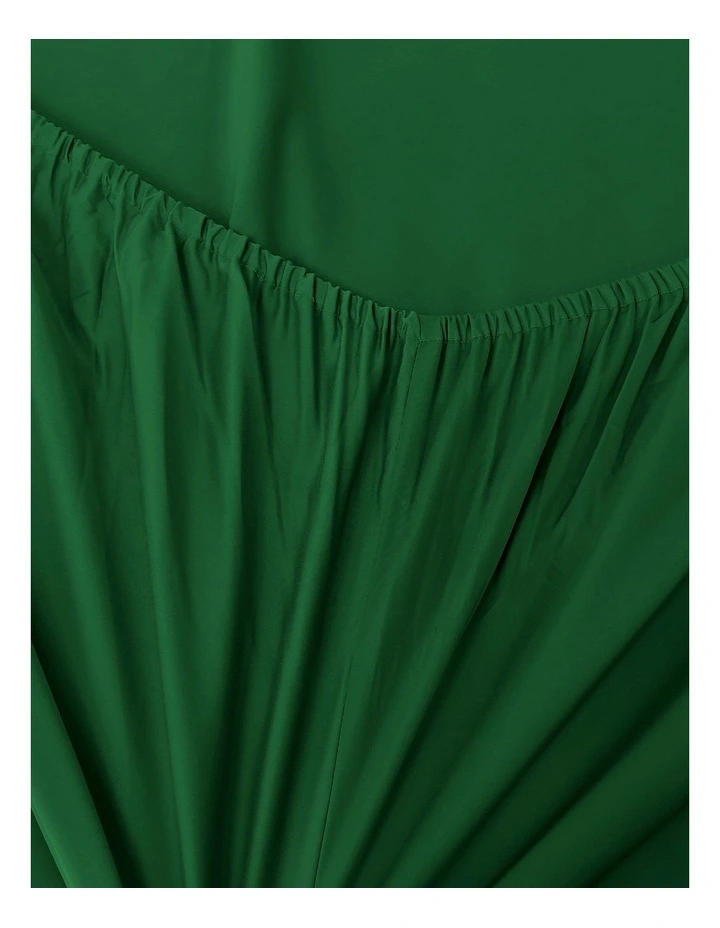 Serene 400TC Bamboo Cotton Sateen Fitted Sheet Set in Eden Green image 3