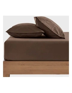Dreamaker 300TC Cotton Percale Combo Fitted Sheet Set in Chocolate