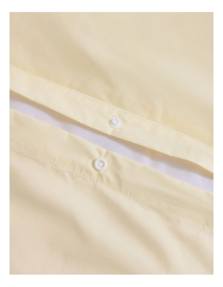 Dreamaker 300TC Cotton Percale Quilt Cover Set in Butter Yellow image 3