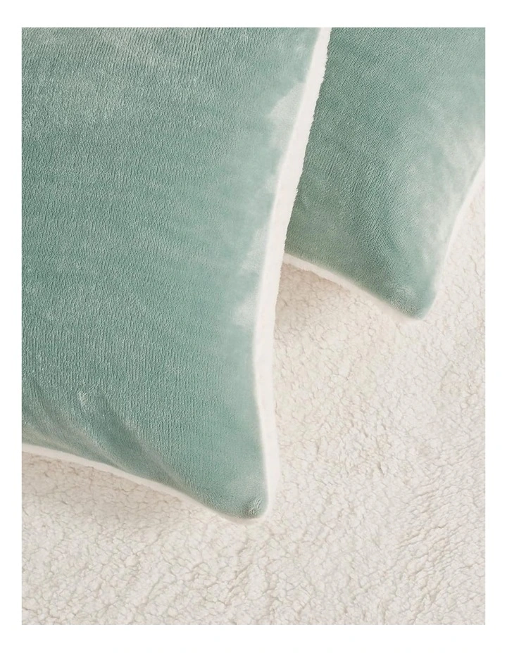 GIOIA CASA Teddy Sherpa Reversible Quilt Cover Set in Sage Green image 6